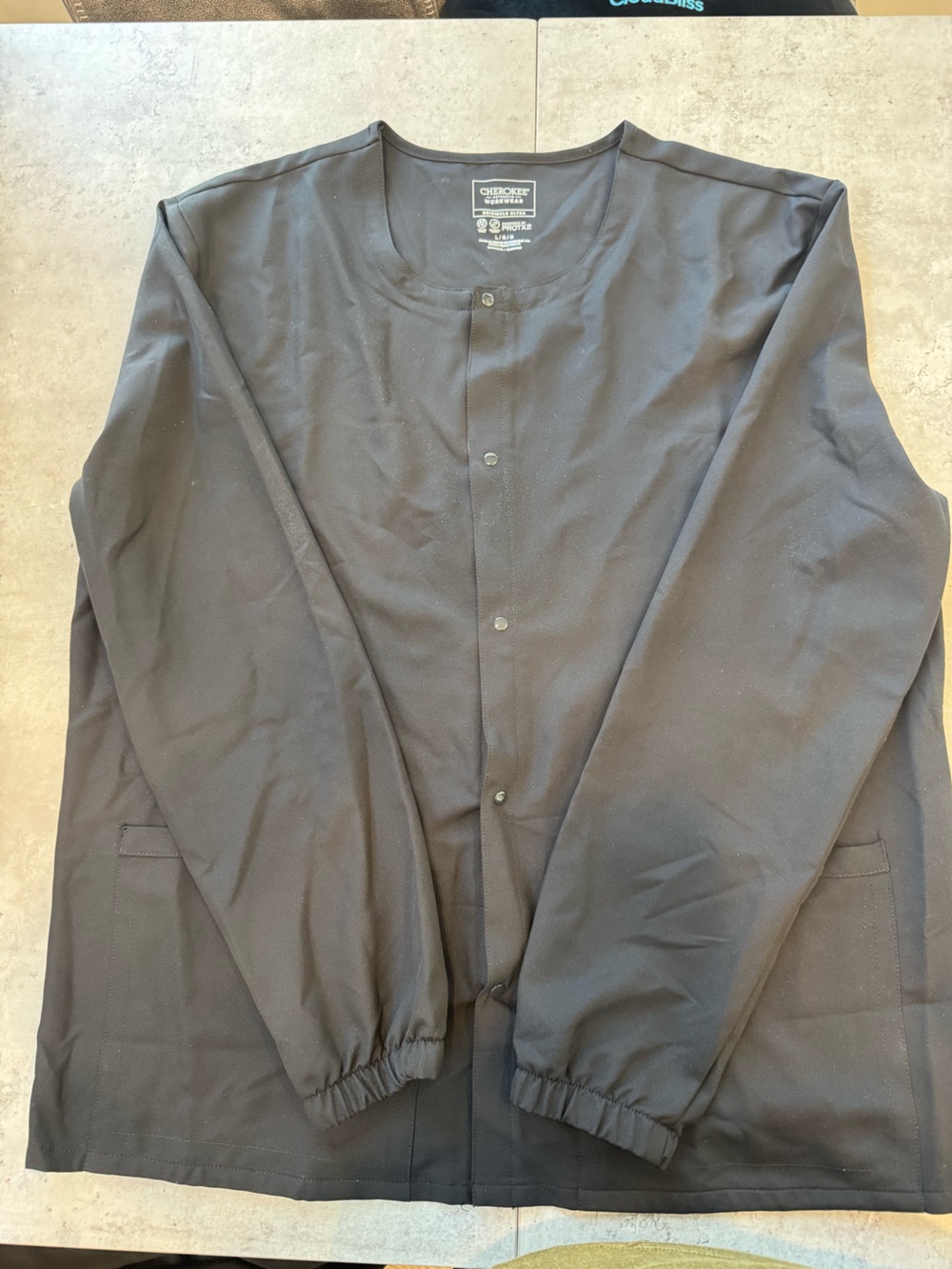 Cherokee scrub Black Snap-Front Jacket
